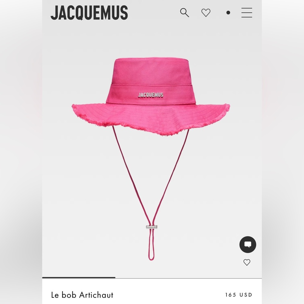 Jacquemus Pink Frayed-Edge Bucket Hat - Picture 5 of 6